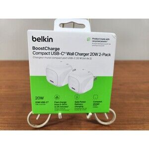 Belkin BoostCharge compact USB-C Wall Chrager 20w 2-Pack
